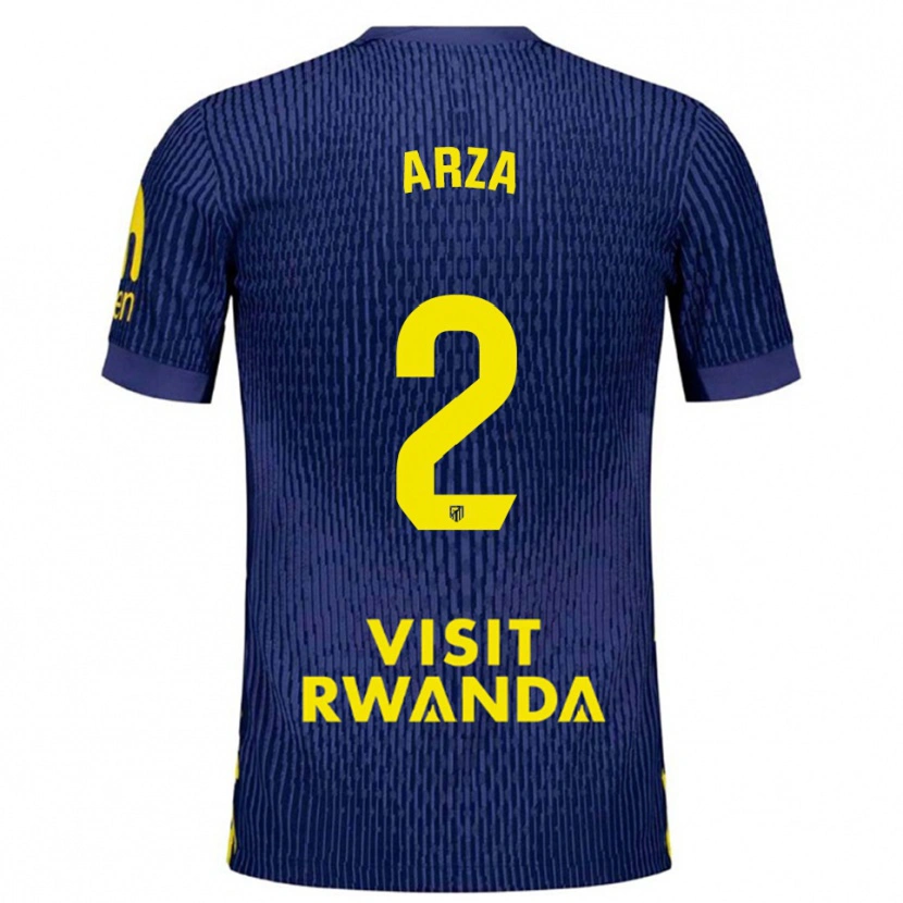 Danxen Criança Camisola David Arza #2 Azul Marinho Amarelo Alternativa 2025/26 Camisa Brasil