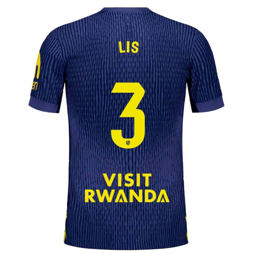 Danxen Criança Camisola Adrian Lis #3 Azul Marinho Amarelo Alternativa 2025/26 Camisa Brasil