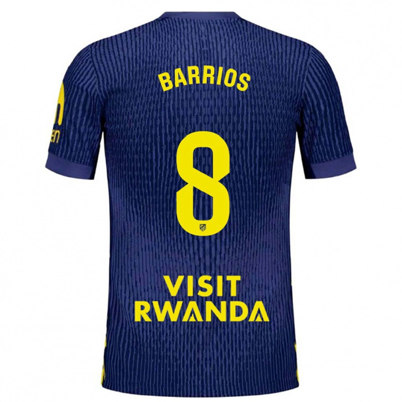 Danxen Criança Camisola Pablo Barrios #8 Azul Marinho Amarelo Alternativa 2025/26 Camisa Brasil