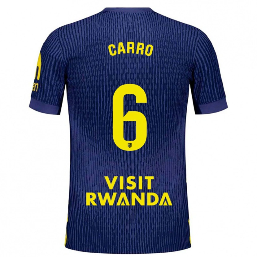 Danxen Criança Camisola Mikel Carro #6 Azul Marinho Amarelo Alternativa 2025/26 Camisa Brasil