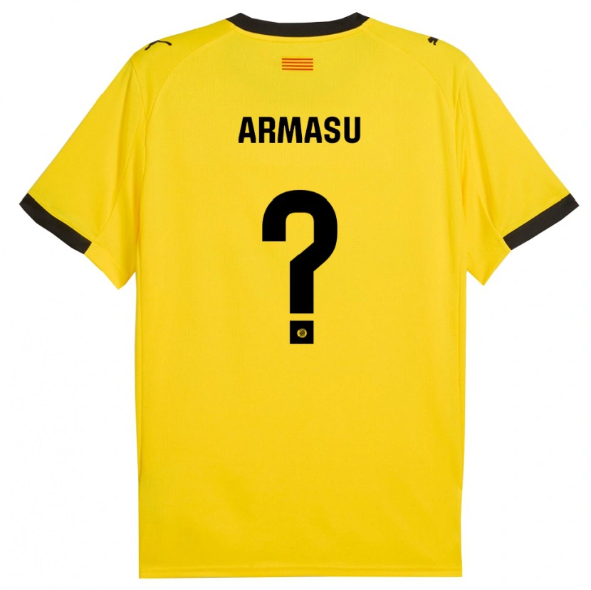 Danxen Criança Camisola Daniel Armașu #0 Amarelo Preto Alternativa 2025/26 Camisa Brasil