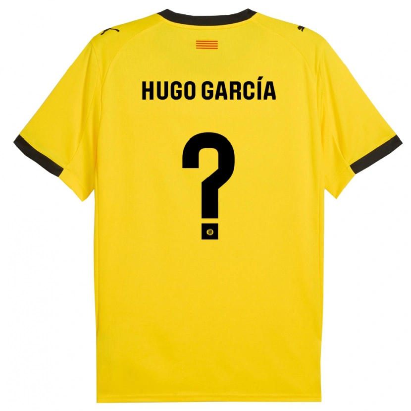 Danxen Criança Camisola Hugo García #0 Amarelo Preto Alternativa 2025/26 Camisa Brasil