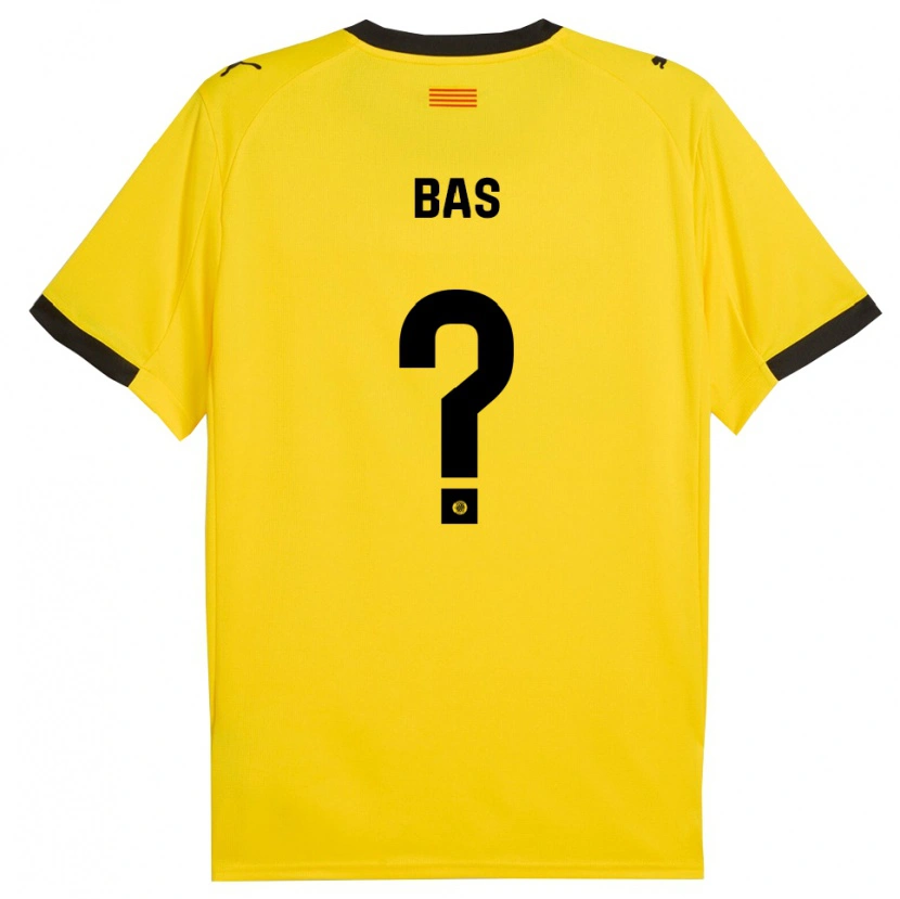 Danxen Criança Camisola Jordi Bas #0 Amarelo Preto Alternativa 2025/26 Camisa Brasil