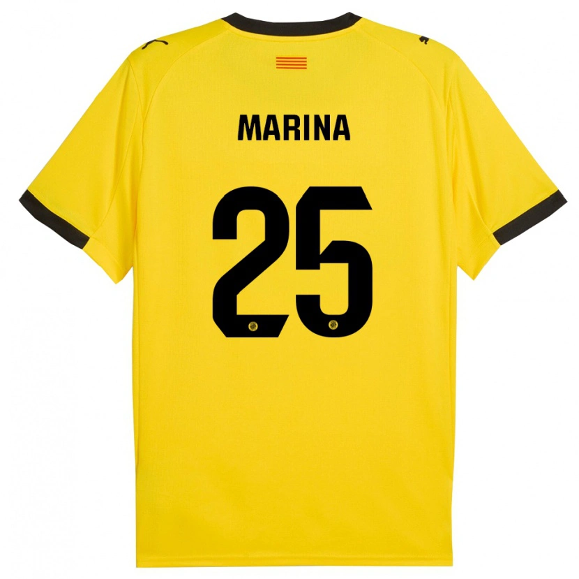 Danxen Criança Camisola Sergi Marina #25 Amarelo Preto Alternativa 2025/26 Camisa Brasil