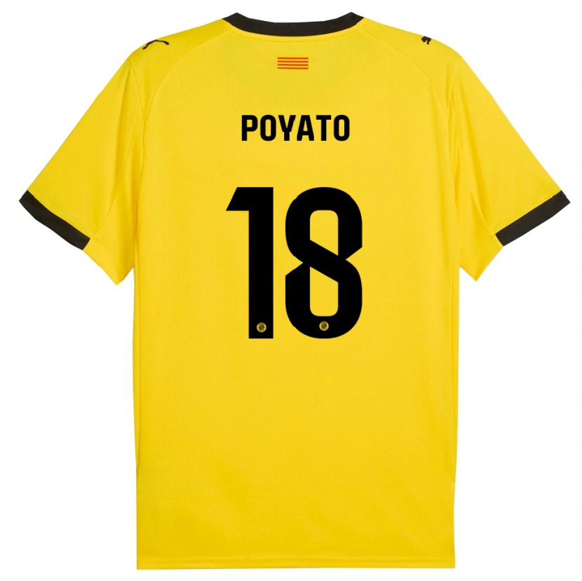 Danxen Criança Camisola Marina Poyato #18 Amarelo Preto Alternativa 2025/26 Camisa Brasil