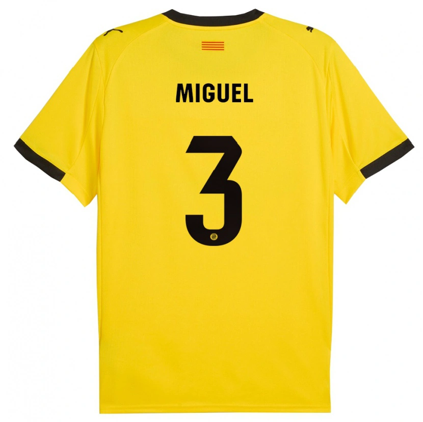 Danxen Criança Camisola Miguel Gutiérrez #3 Amarelo Preto Alternativa 2025/26 Camisa Brasil
