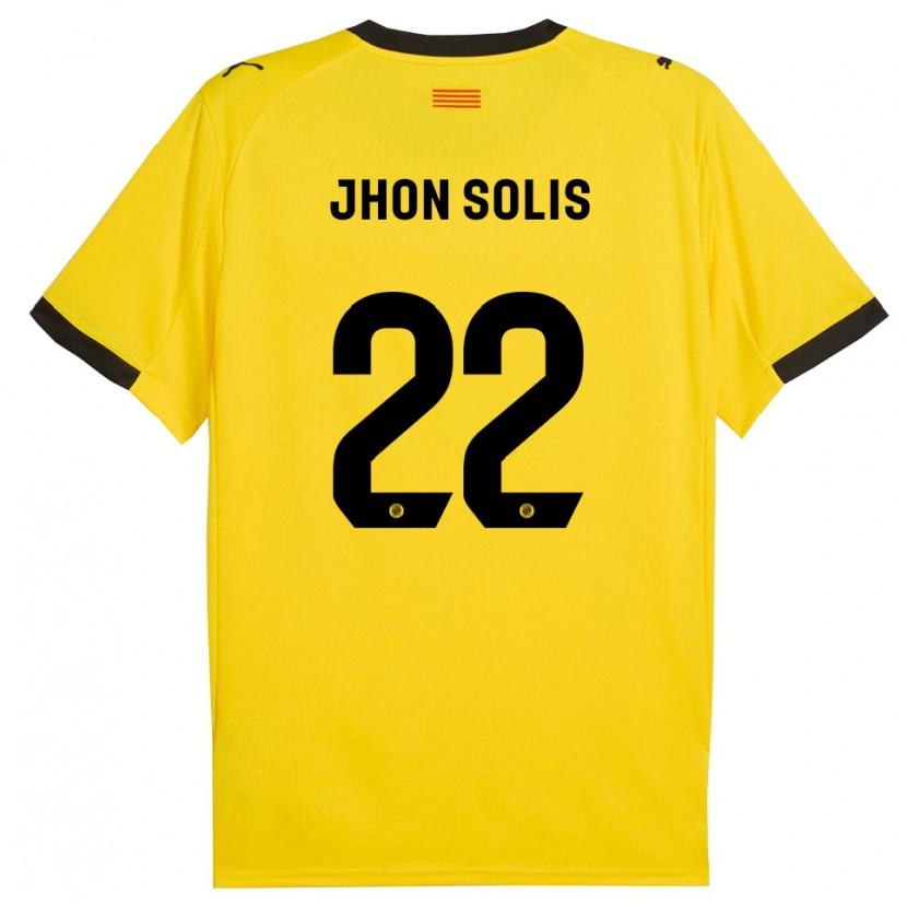 Danxen Criança Camisola Jhon Solís #22 Amarelo Preto Alternativa 2025/26 Camisa Brasil