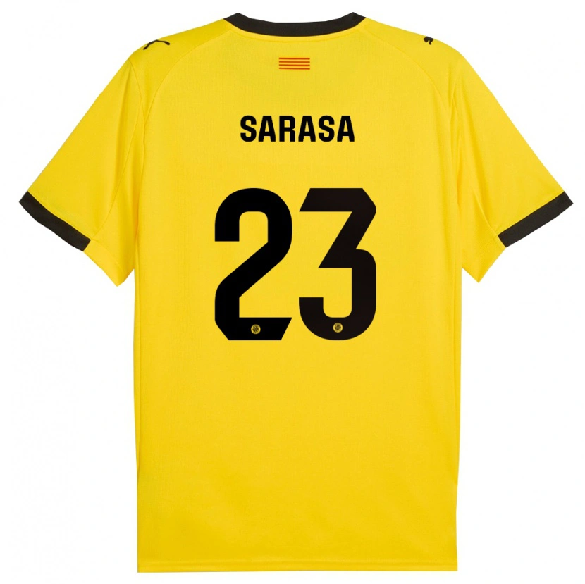 Danxen Criança Camisola Javi Sarasa #23 Amarelo Preto Alternativa 2025/26 Camisa Brasil