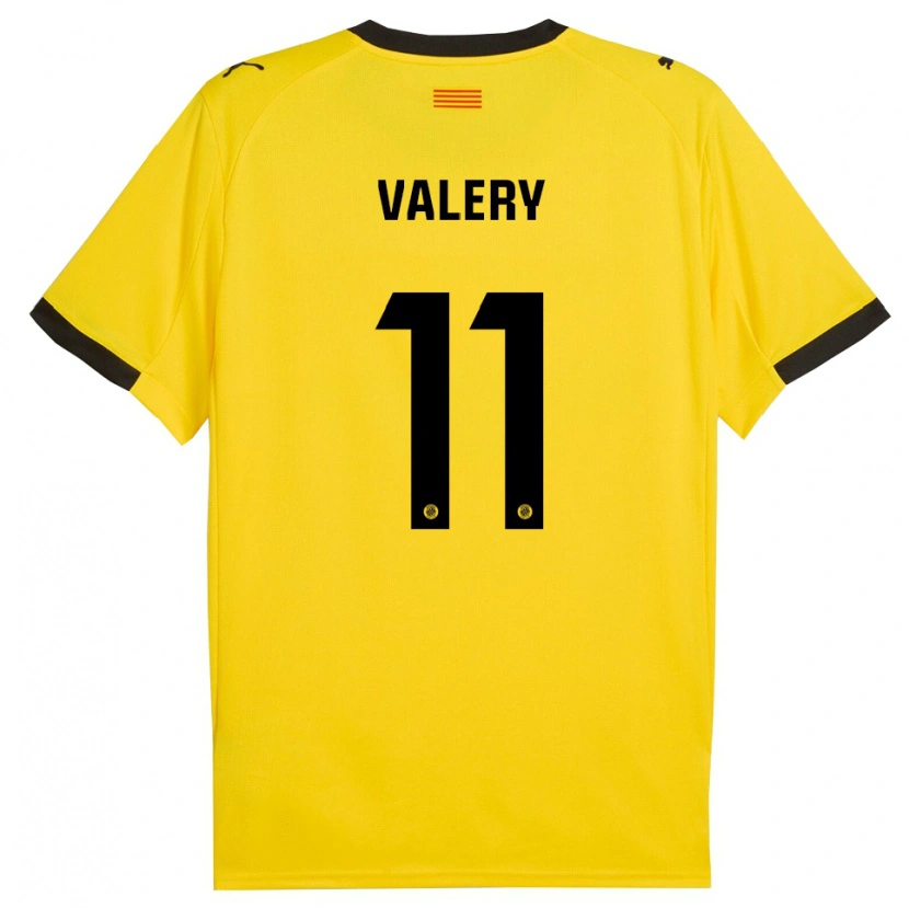 Danxen Criança Camisola Valery Fernández #11 Amarelo Preto Alternativa 2025/26 Camisa Brasil