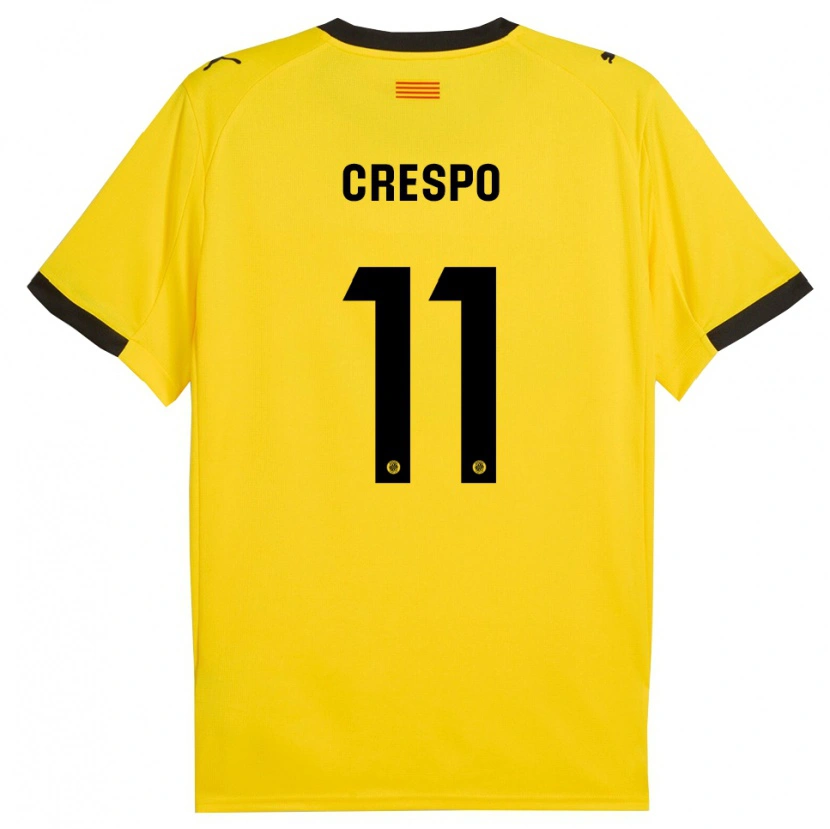 Danxen Criança Camisola Lydia Crespo #11 Amarelo Preto Alternativa 2025/26 Camisa Brasil