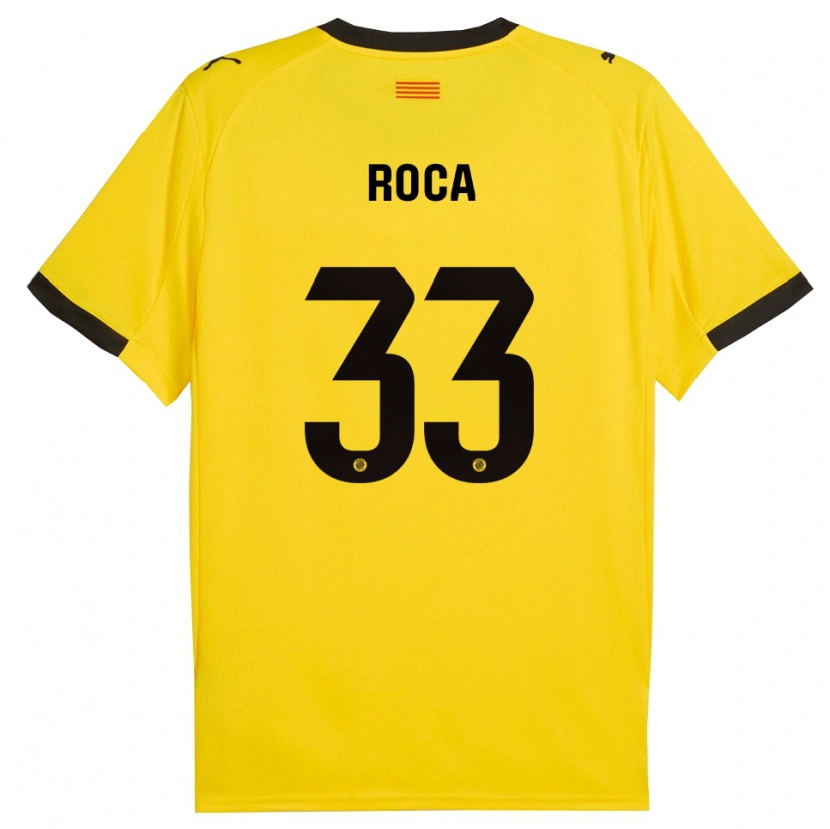Danxen Criança Camisola Joel Roca #33 Amarelo Preto Alternativa 2025/26 Camisa Brasil