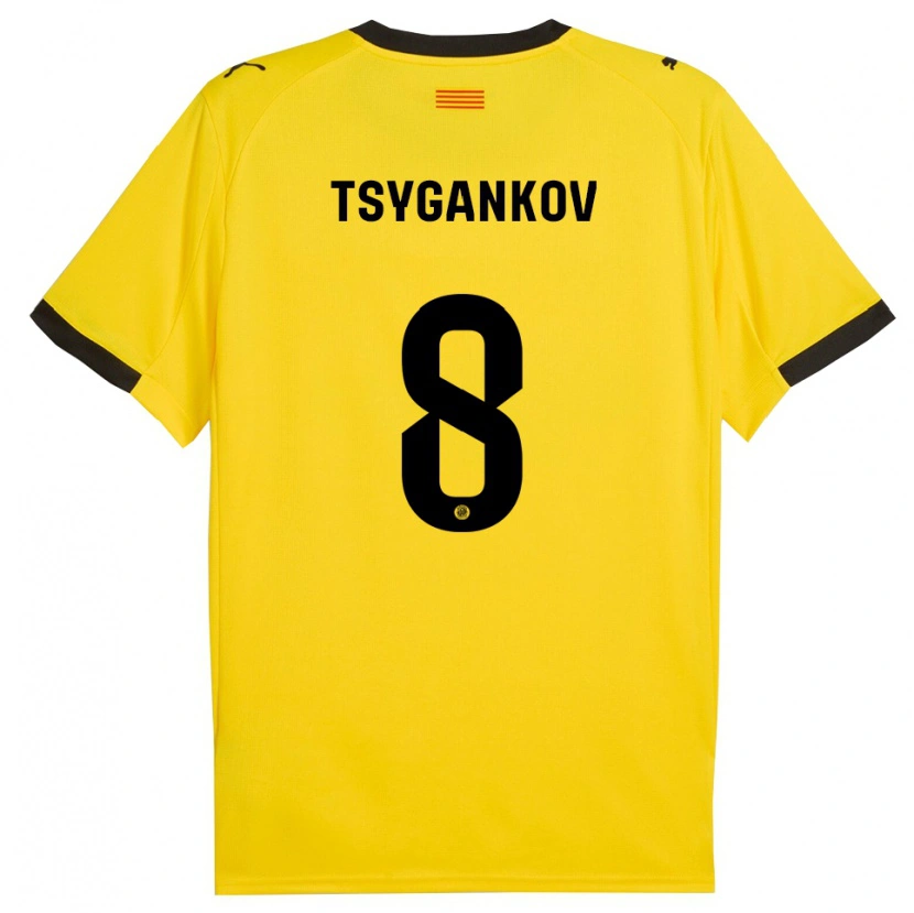 Danxen Criança Camisola Viktor Tsygankov #8 Amarelo Preto Alternativa 2025/26 Camisa Brasil