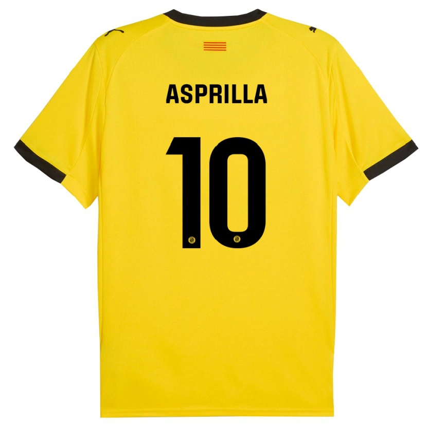 Danxen Criança Camisola Yáser Asprilla #10 Amarelo Preto Alternativa 2025/26 Camisa Brasil