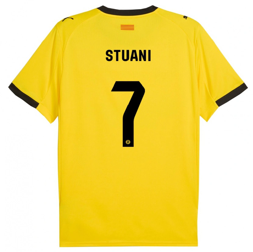 Danxen Criança Camisola Cristhian Stuani #7 Amarelo Preto Alternativa 2025/26 Camisa Brasil