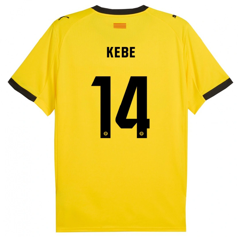 Danxen Criança Camisola Moussa Kébé #14 Amarelo Preto Alternativa 2025/26 Camisa Brasil