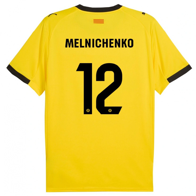 Danxen Criança Camisola Dmytro Melnichenko #12 Amarelo Preto Alternativa 2025/26 Camisa Brasil