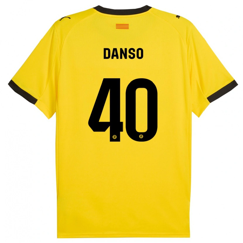 Danxen Criança Camisola Jordi Danso #40 Amarelo Preto Alternativa 2025/26 Camisa Brasil