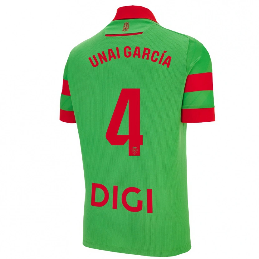 Danxen Criança Camisola Unai García #4 Verde Vermelho Alternativa 2025/26 Camisa Brasil