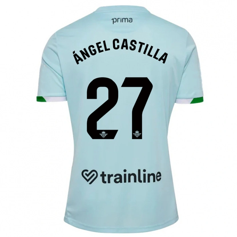 Danxen Criança Camisola Miguel Ángel Castilla #27 Azul Celeste Verde Alternativa 2025/26 Camisa Brasil
