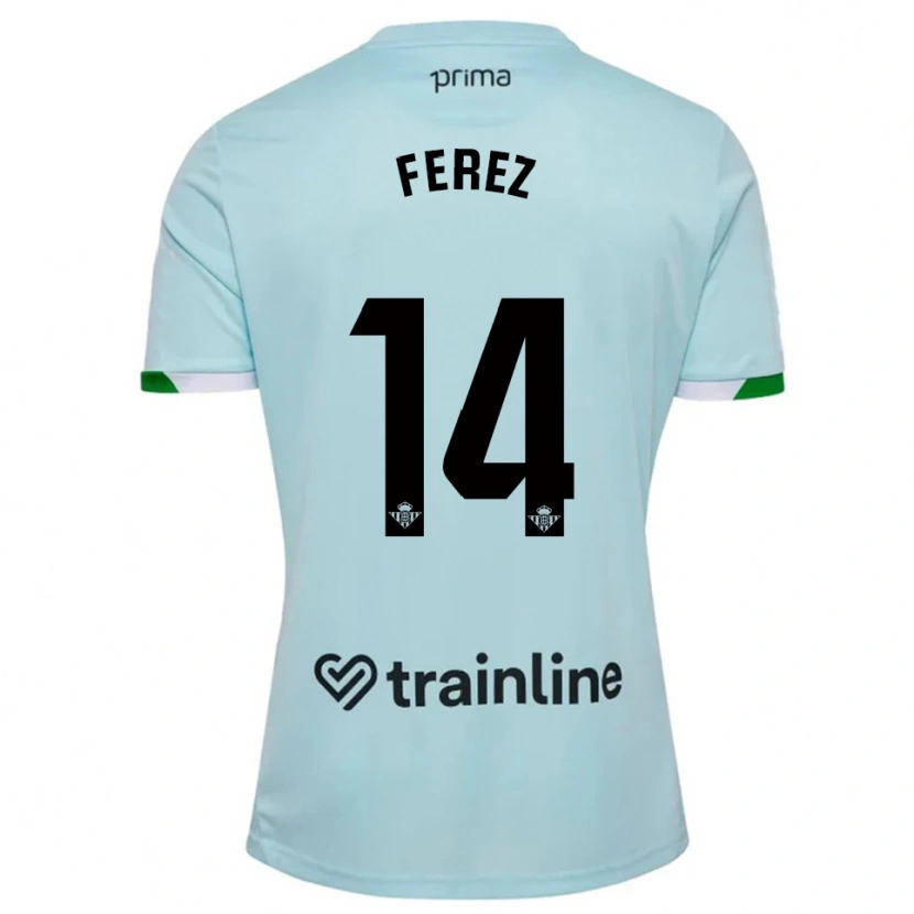 Danxen Criança Camisola Carolina Férez #14 Azul Celeste Verde Alternativa 2025/26 Camisa Brasil