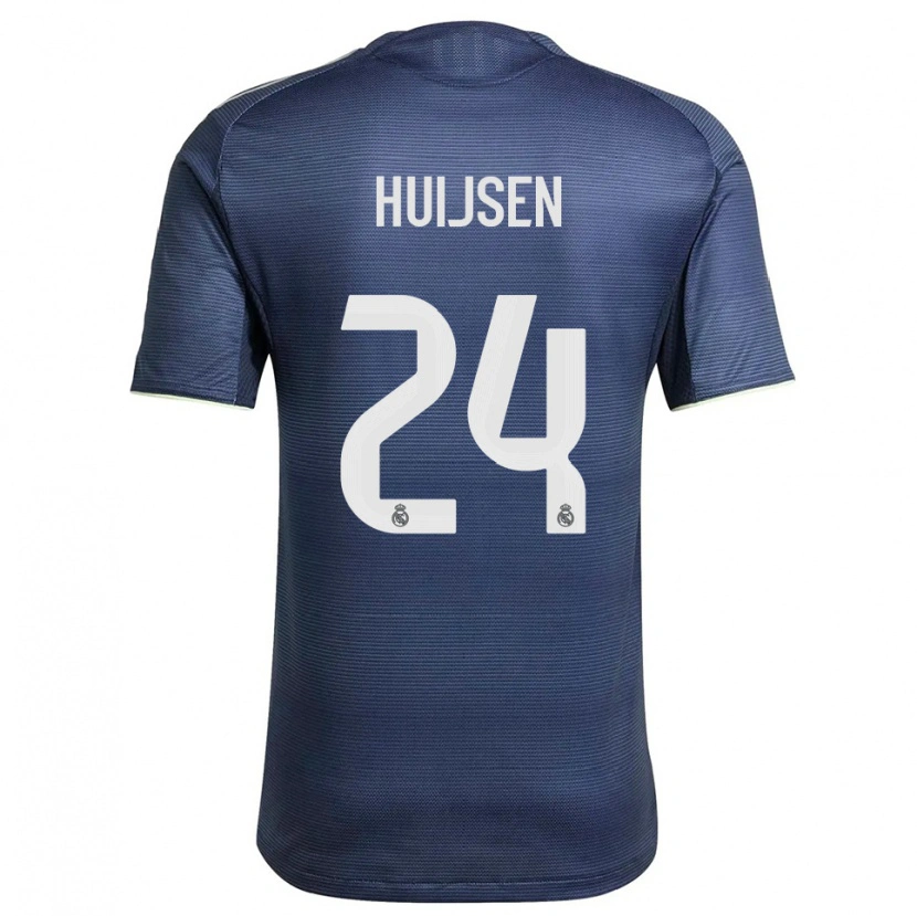 Danxen Criança Camisola Dean Huijsen #24 Azul Marinho Prata Alternativa 2025/26 Camisa Brasil