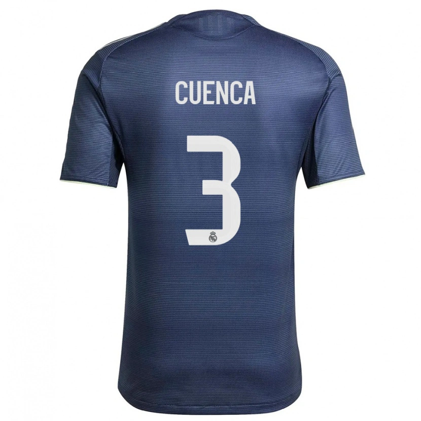 Danxen Criança Camisola David Cuenca #3 Azul Marinho Prata Alternativa 2025/26 Camisa Brasil