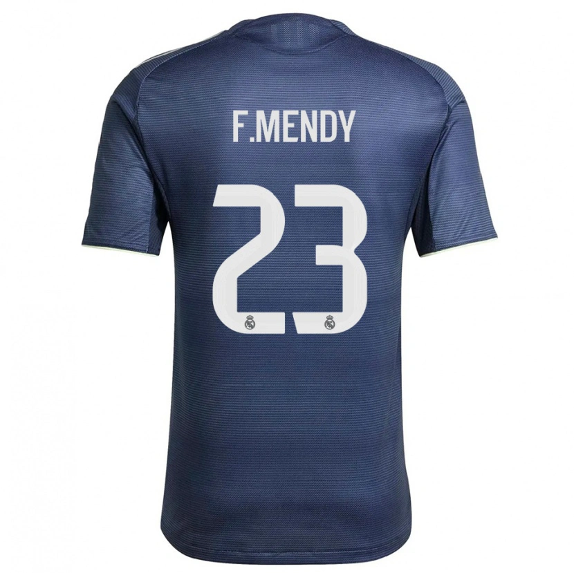 Danxen Criança Camisola Ferland Mendy #23 Azul Marinho Prata Alternativa 2025/26 Camisa Brasil