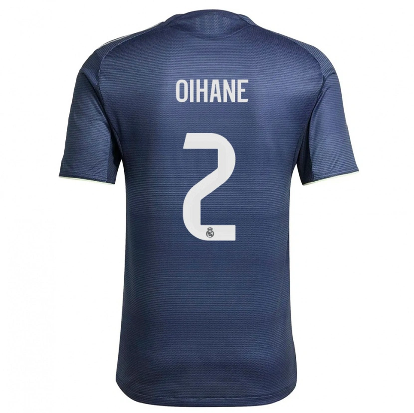 Danxen Criança Camisola Oihane Hernández #2 Azul Marinho Prata Alternativa 2025/26 Camisa Brasil