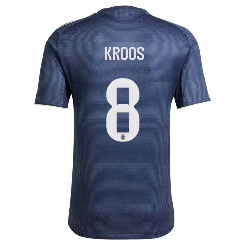 Danxen Criança Camisola Toni Kroos #8 Azul Marinho Prata Alternativa 2025/26 Camisa Brasil