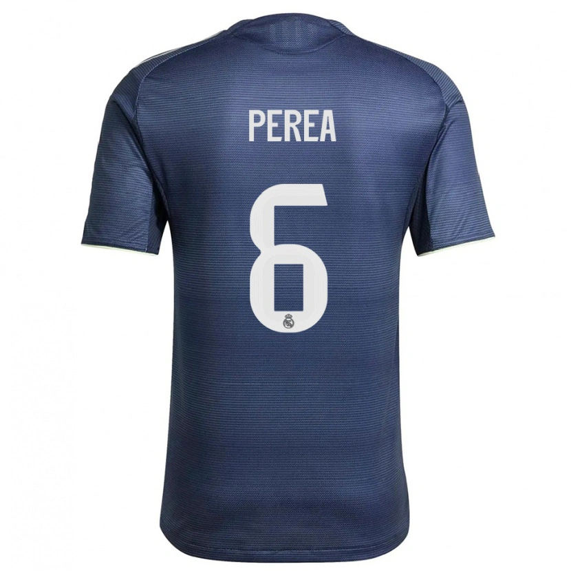Danxen Criança Camisola Cristian Perea #6 Azul Marinho Prata Alternativa 2025/26 Camisa Brasil