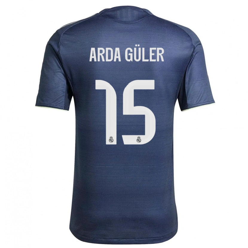 Danxen Criança Camisola Arda Güler #15 Azul Marinho Prata Alternativa 2025/26 Camisa Brasil