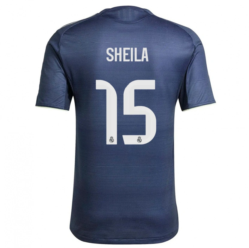 Danxen Criança Camisola Sheila García #15 Azul Marinho Prata Alternativa 2025/26 Camisa Brasil