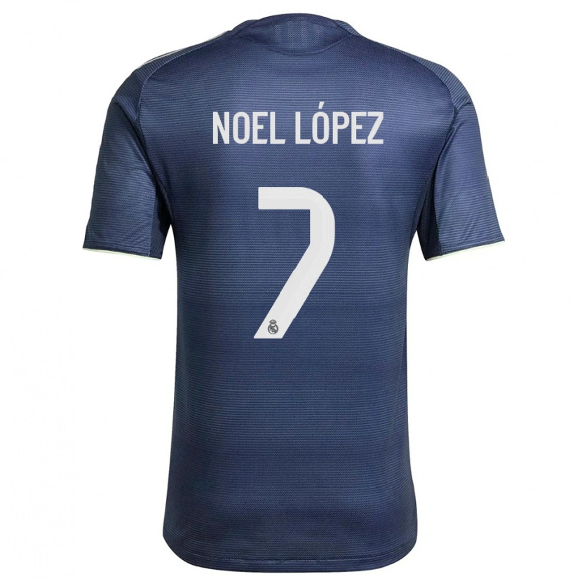 Danxen Criança Camisola Noel López #7 Azul Marinho Prata Alternativa 2025/26 Camisa Brasil