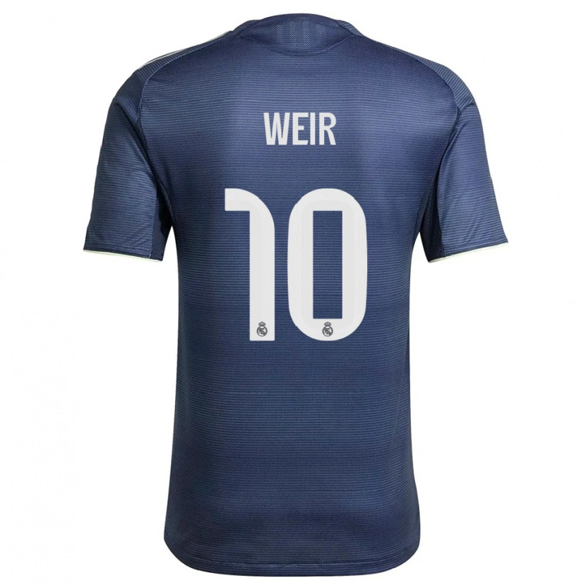 Danxen Criança Camisola Caroline Weir #10 Azul Marinho Prata Alternativa 2025/26 Camisa Brasil