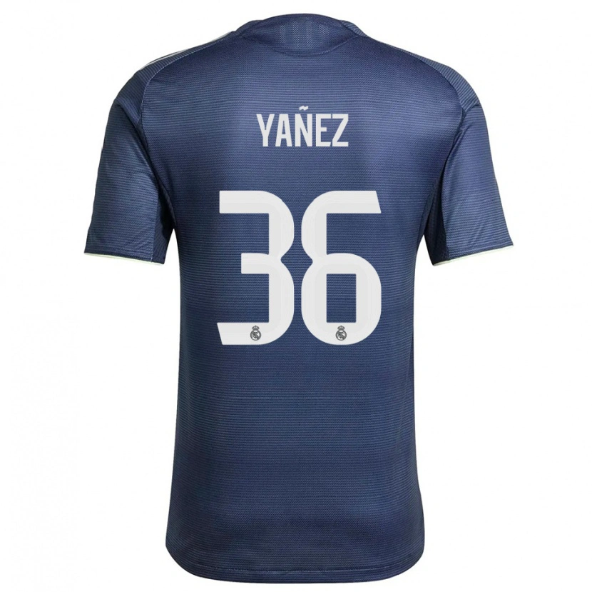 Danxen Criança Camisola Daniel Yáñez #36 Azul Marinho Prata Alternativa 2025/26 Camisa Brasil