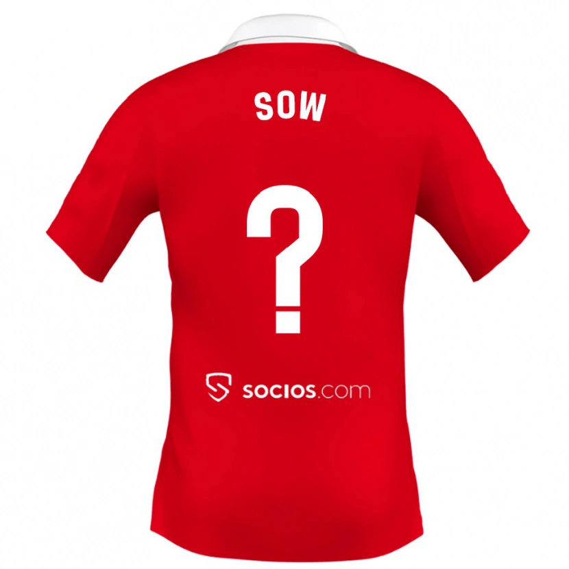 Danxen Criança Camisola Bakary Sow #0 Vermelho Branco Cinza Alternativa 2025/26 Camisa Brasil