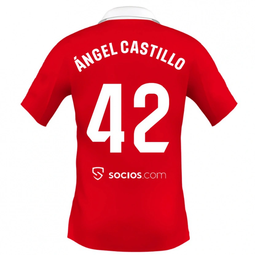 Danxen Criança Camisola Manuel Ángel Castillo #42 Vermelho Branco Cinza Alternativa 2025/26 Camisa Brasil