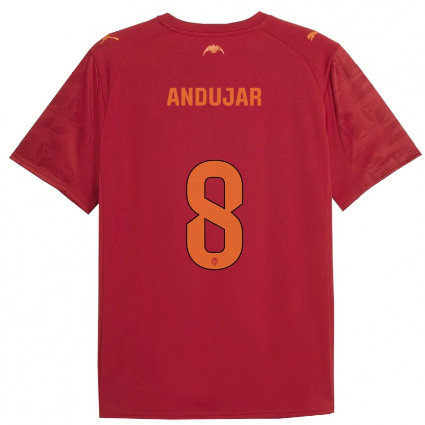 Danxen Criança Camisola Candela Andujar #8 Vermelho Laranja Alternativa 2025/26 Camisa Brasil