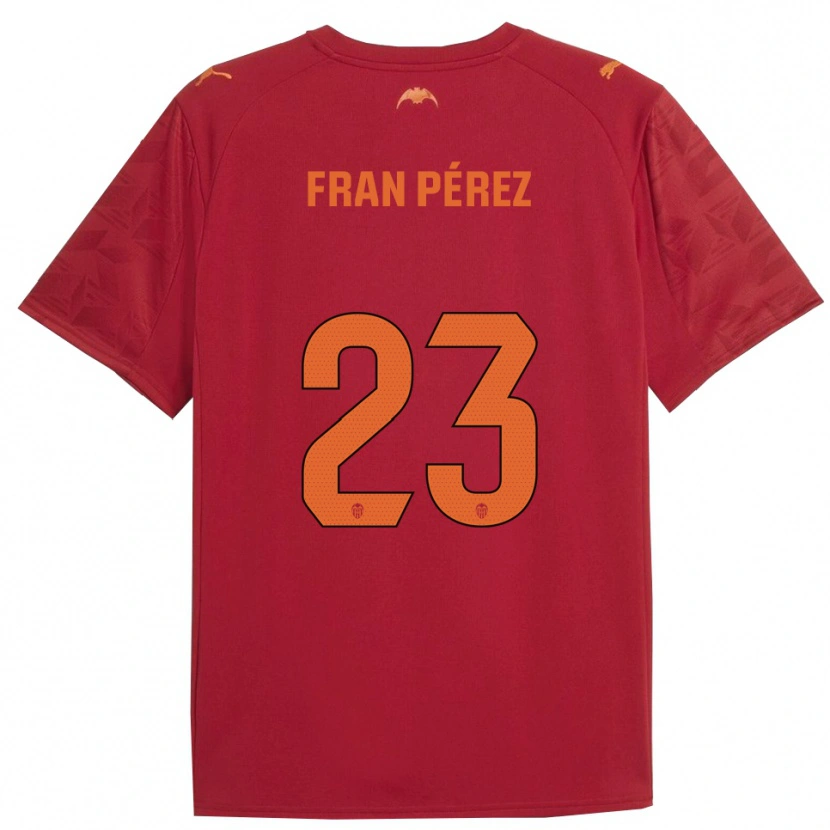Danxen Criança Camisola Fran Pérez #23 Vermelho Laranja Alternativa 2025/26 Camisa Brasil