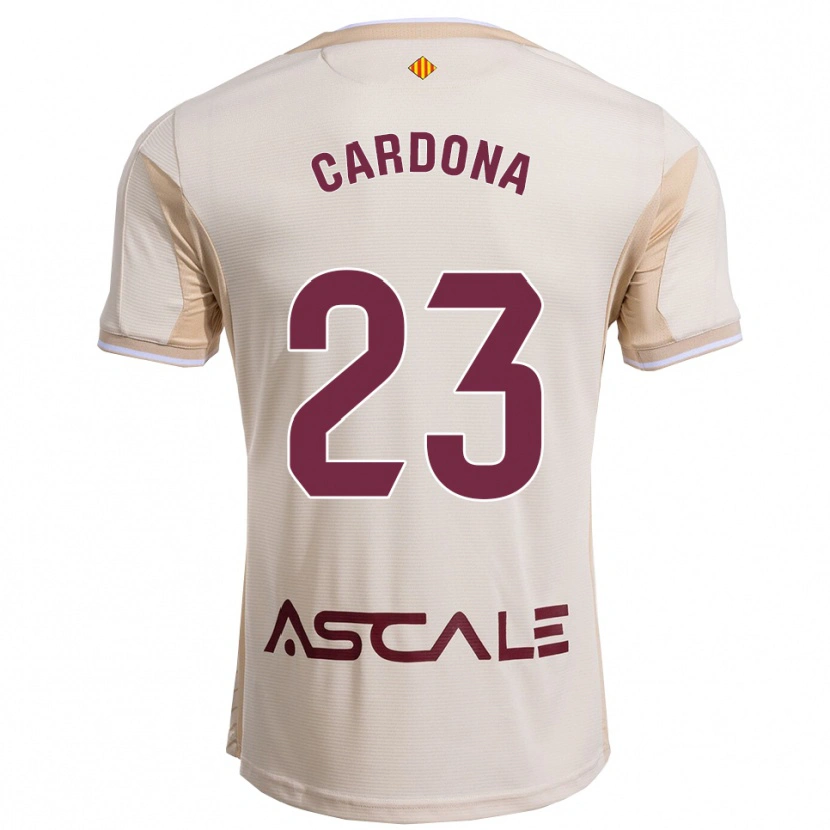 Danxen Criança Camisola Sergi Cardona #23 Branco Sujo Borgonha Alternativa 2025/26 Camisa Brasil