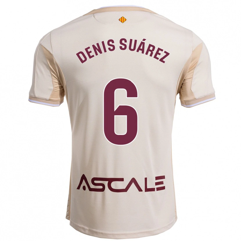 Danxen Criança Camisola Denis Suárez #6 Branco Sujo Borgonha Alternativa 2025/26 Camisa Brasil