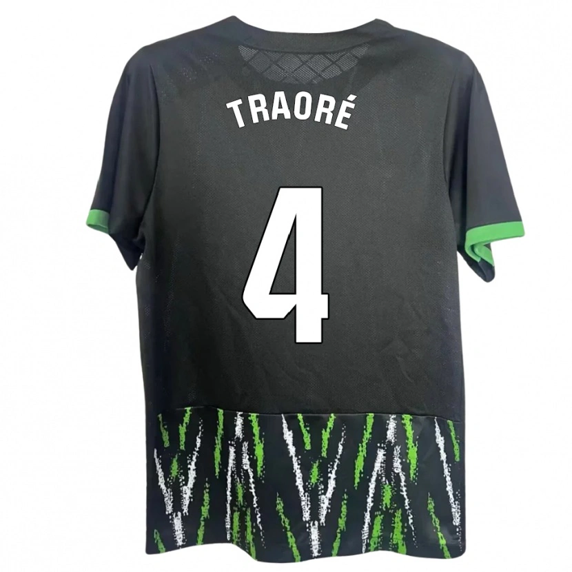 Danxen Criança Camisola Bakary Traoré #4 Preto Verde Alternativa 2025/26 Camisa Brasil