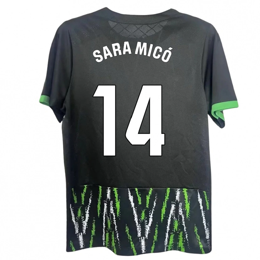 Danxen Criança Camisola Sara Micó Soler #14 Preto Verde Alternativa 2025/26 Camisa Brasil