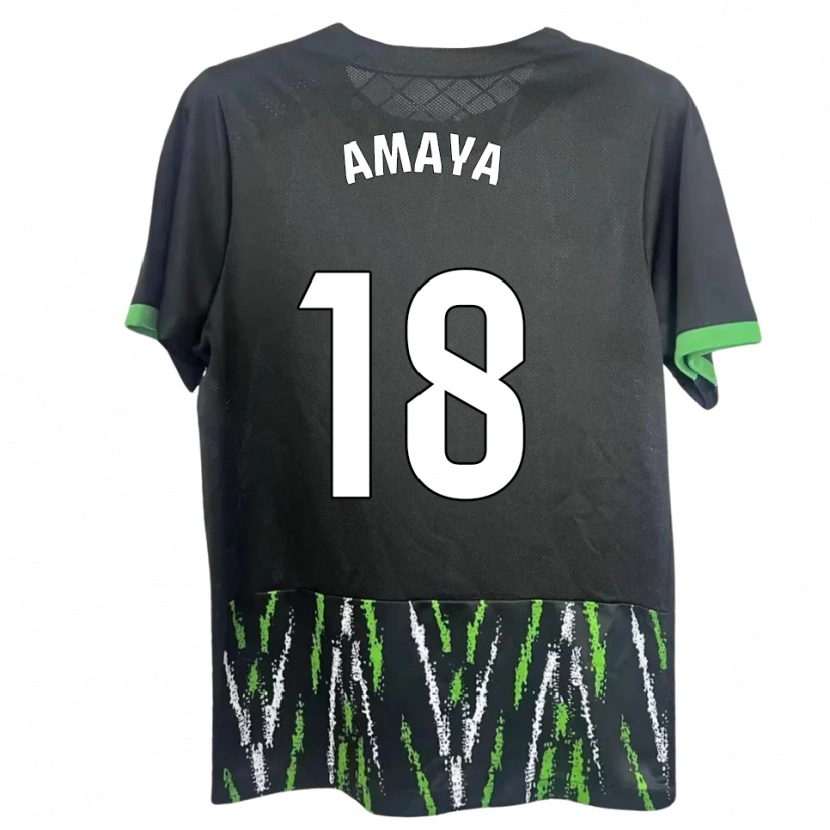 Danxen Criança Camisola María Amaya #18 Preto Verde Alternativa 2025/26 Camisa Brasil