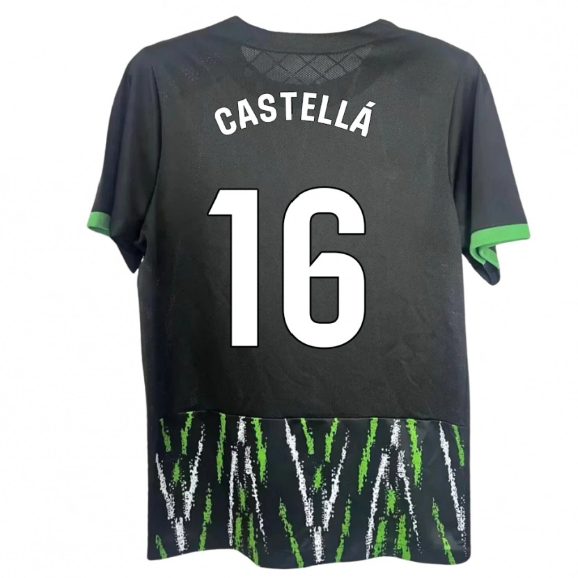 Danxen Criança Camisola Didac Castellá #16 Preto Verde Alternativa 2025/26 Camisa Brasil