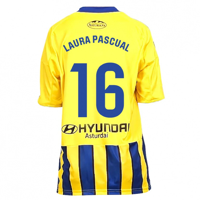 Danxen Criança Camisola Laura Pascual #16 Amarelo Azul Alternativa 2025/26 Camisa Brasil