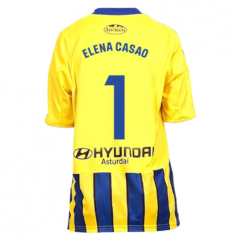 Danxen Criança Camisola Elena Casao López #1 Amarelo Azul Alternativa 2025/26 Camisa Brasil