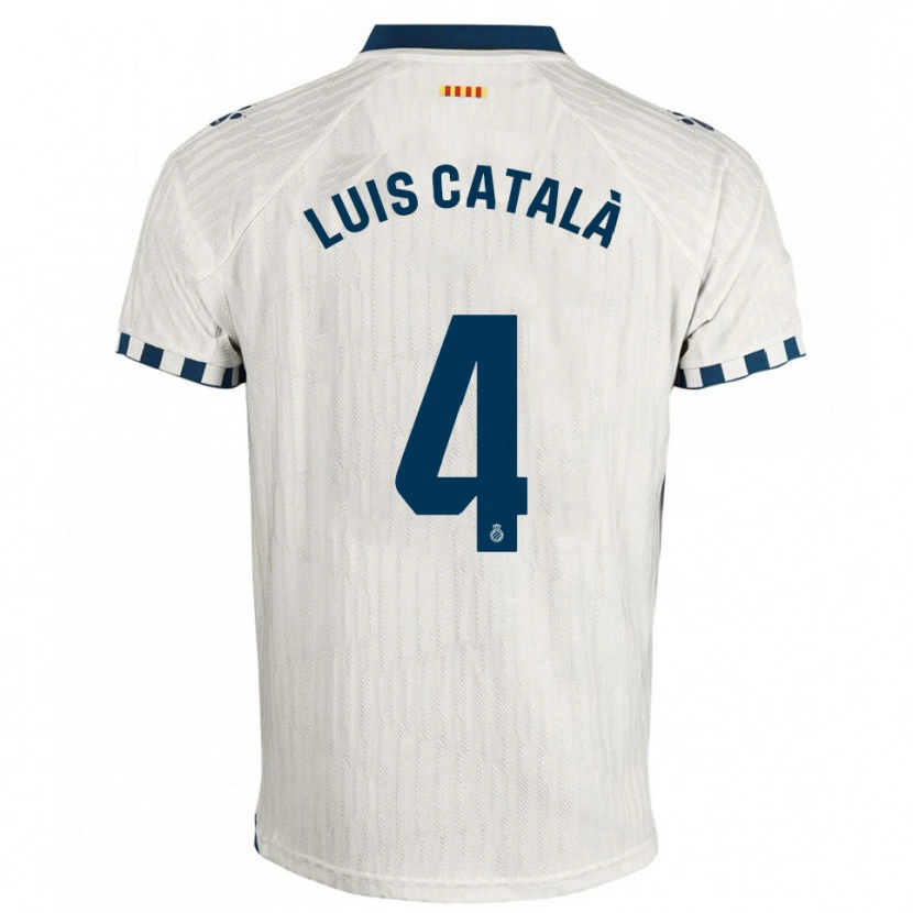 Danxen Criança Camisola José Luis Català #4 Branco Azul Alternativa 2025/26 Camisa Brasil