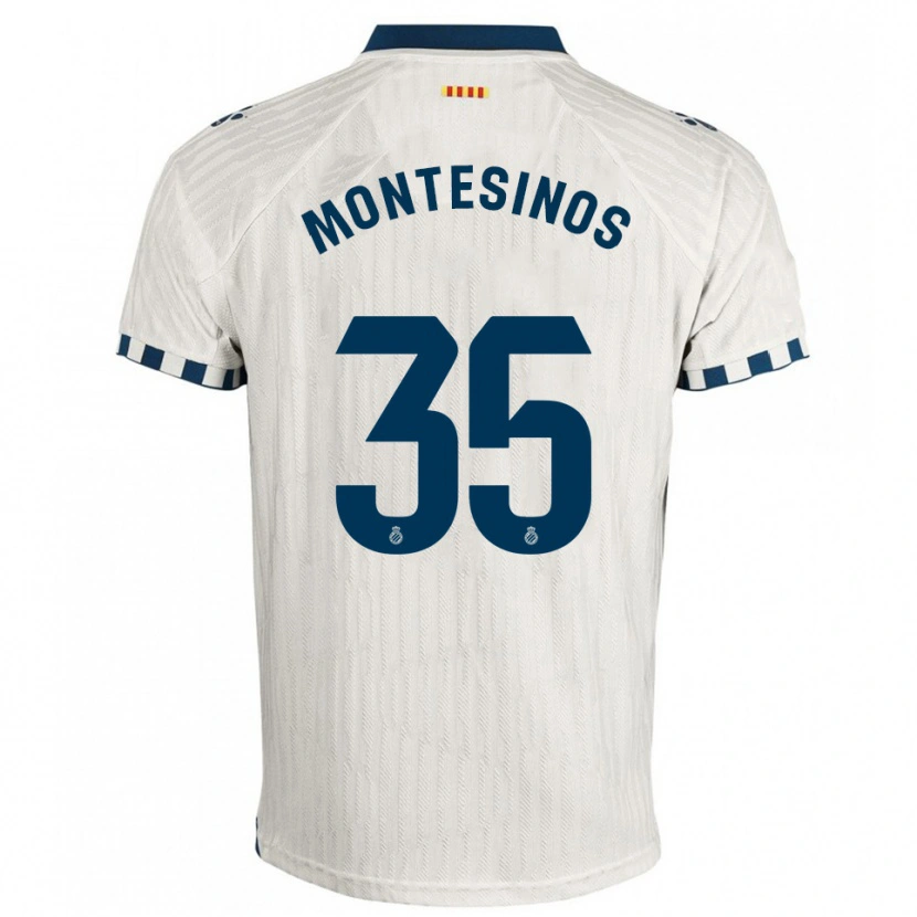 Danxen Criança Camisola Pol Montesinos #35 Branco Azul Alternativa 2025/26 Camisa Brasil
