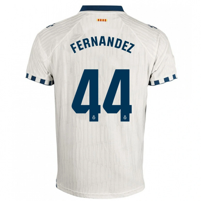 Danxen Criança Camisola Marcos Fernández #44 Branco Azul Alternativa 2025/26 Camisa Brasil
